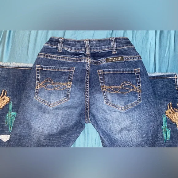 Cowgirl Tuff “Oasis Trouser” Desert Embroidered Accents-Ltd